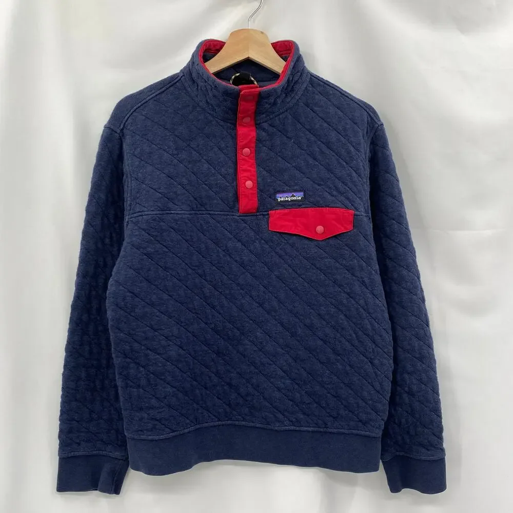 Patagonia navy red Men's Organic Cotton Quilt Snap-T® Pullover